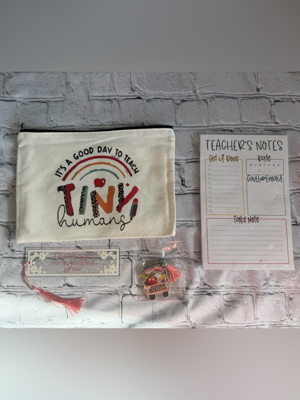 Canvas Pouch "Tiny Humans" Rainbow Design